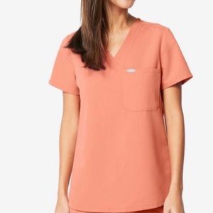 Figs limited edition scrub top color coral